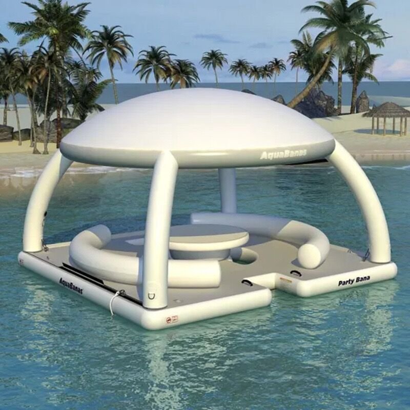 Outdoor Sports Game Inflatable Water Floating Boat with Cover